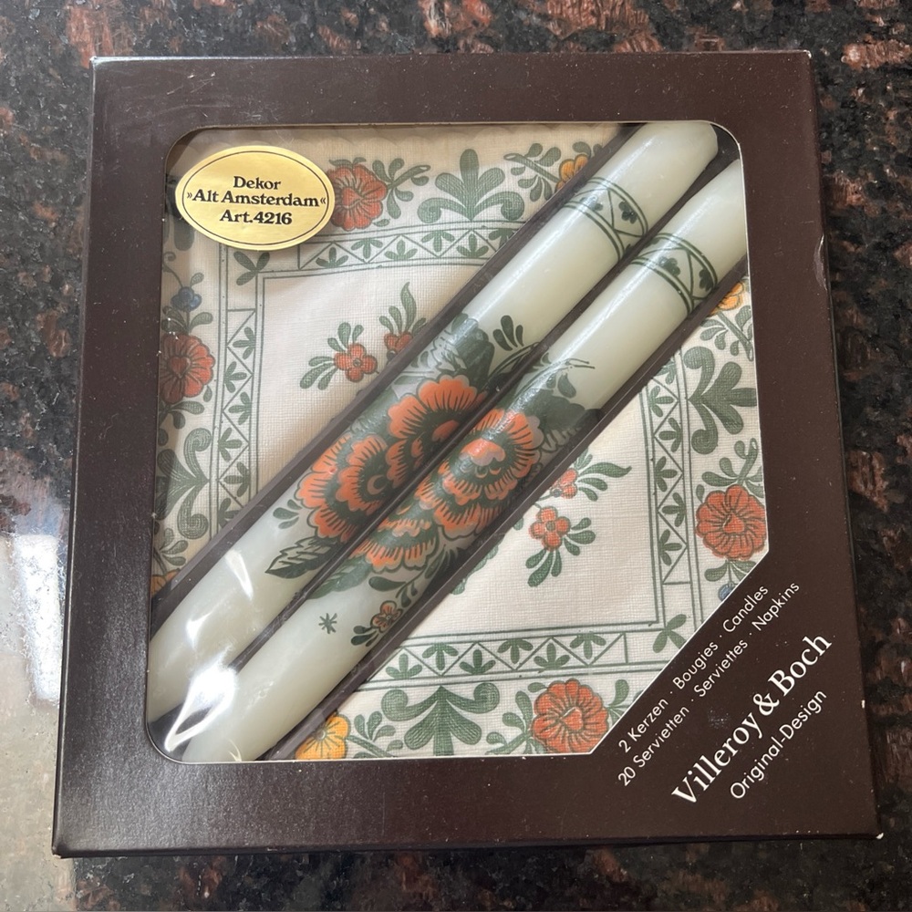Villeroy & Boch Original Design Dekor Alt Amsterdam Candle & Napkin Set